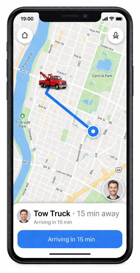JTOWS live customer tracking screen